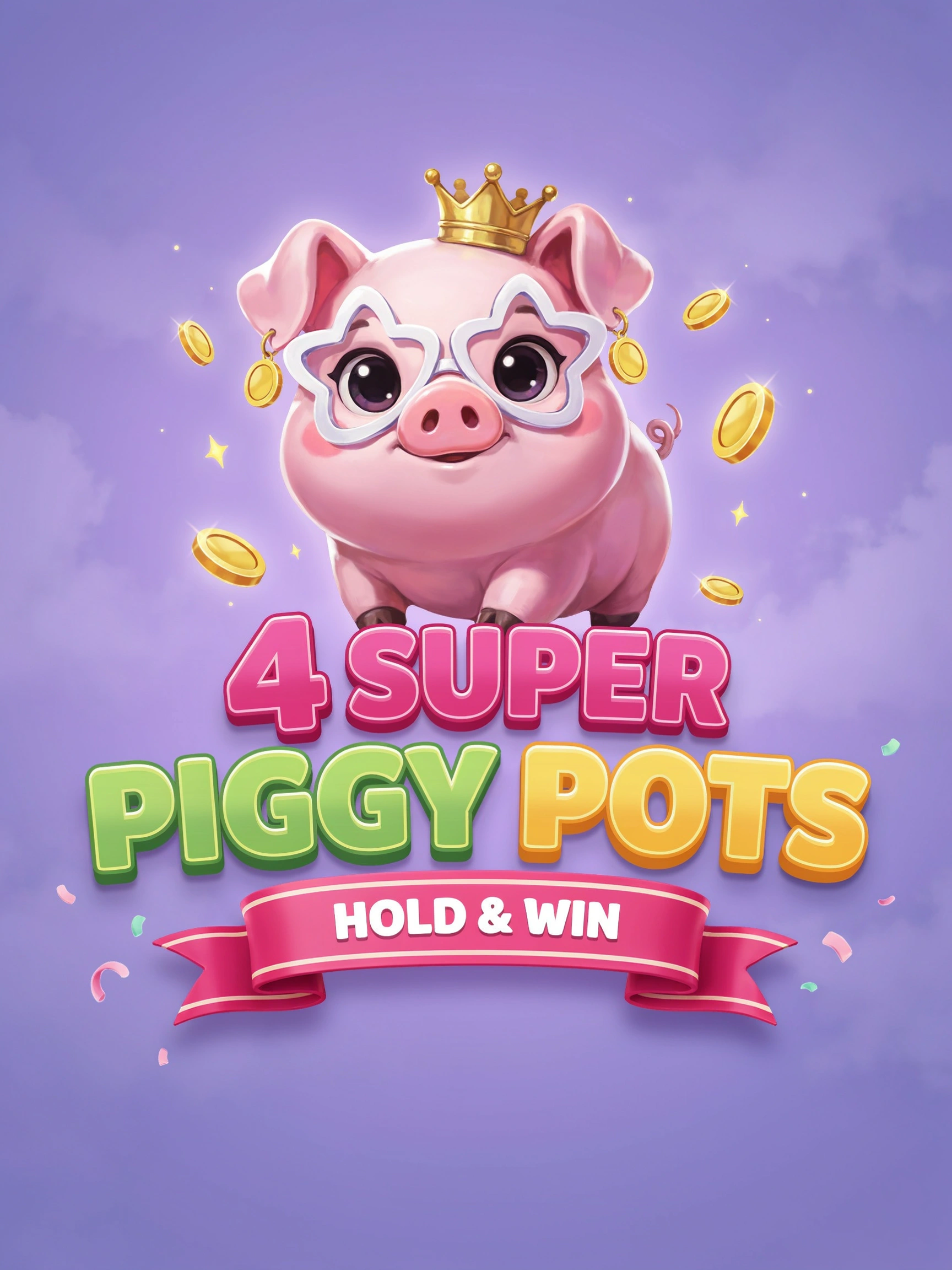 Game art for the 4 Super Piggy Pots Hold and Win pokie